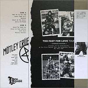 Mötley Crüe - Too Fast For Love Tour, Gold/White Marble Vinyl