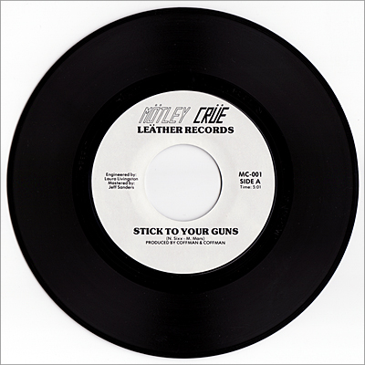 Mötley Crüe, Stick To Your Guns, Leäther Records, Original, 7-inch single