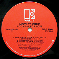 TOO FAST FOR LOVE - CANADIAN PRESS LP [#4]