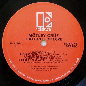 Mötley Crüe - Too Fast For Love -  Music