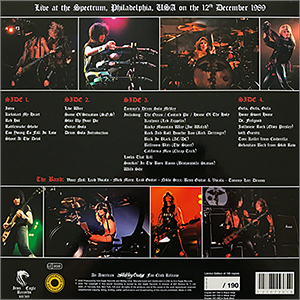 LIVE AT THE SPECTRUM,PHILADELPHIA, USA ON THE 12TH DECEMBER 1989 - GOLD VINYL
