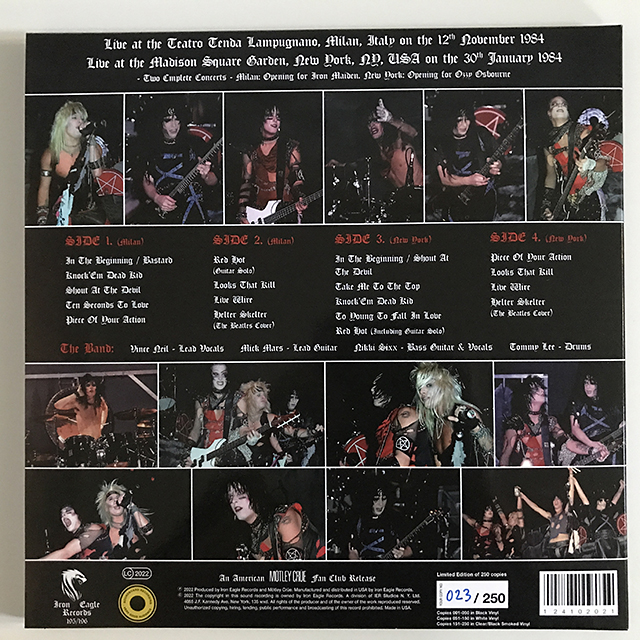 Mötley Crüe - Live in Milan, Italy and New York, USA 1984 - Black Vinyl