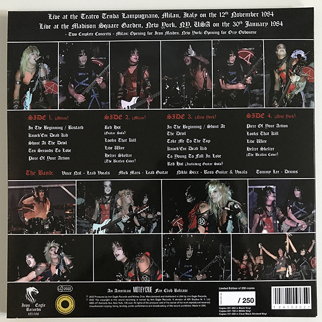 Mötley Crüe - Live in Milan, Italy and New York, USA 1984 - Test Pressing
