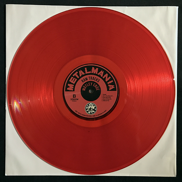 MÖTLEY CRÜE - RAW TRACKS, RED VINYL, BOOTLEG LP