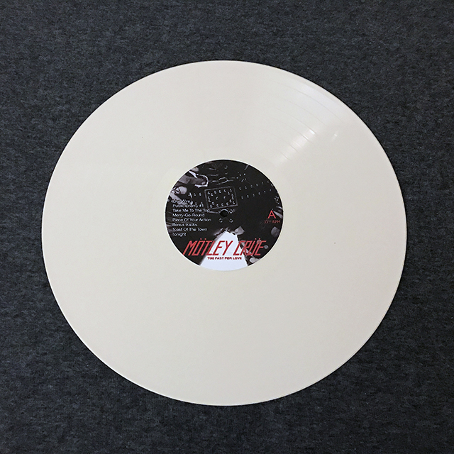 MÖTLEY CRÜE - TOO FAST FOR LOVE, BOOTLEG LP, WHITE VINYL