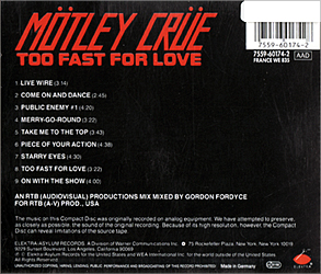 TOO FAST FOR LOVE