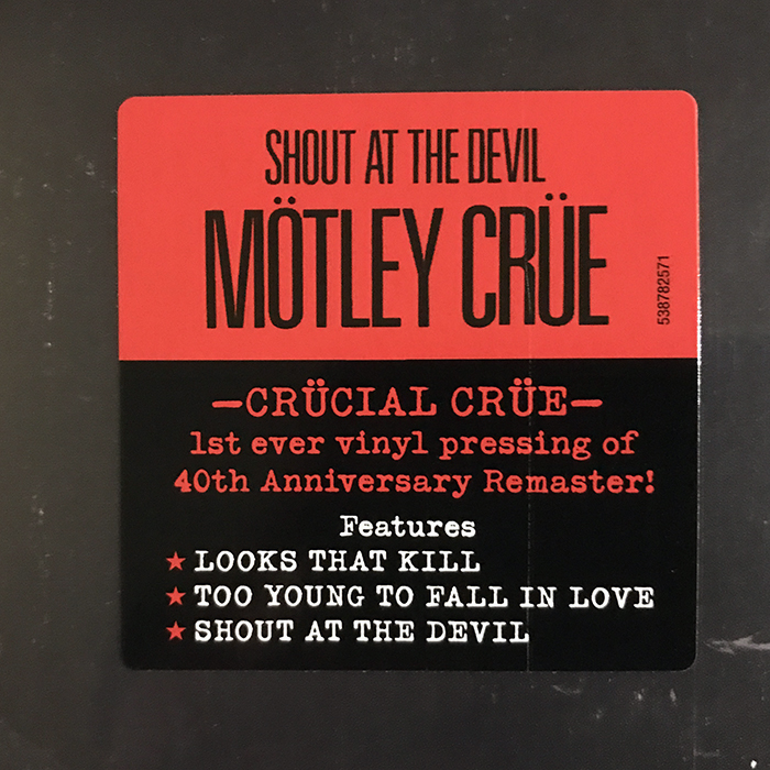 MÖTLEY CRÜE - SHOUT AT THE DEVIL, LP, CRÜCIAL CRÜE SERIES 2022