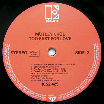 TOO FAST FOR LOVE
