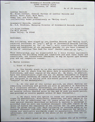 Motley Crue - Contract 820129