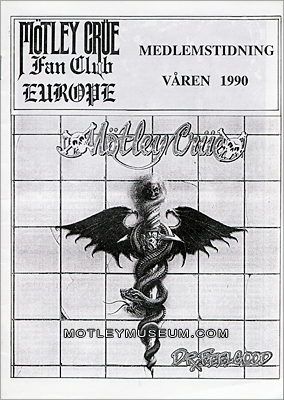 MOTLEY CRUE - FAN CLUB NEWSLETTER